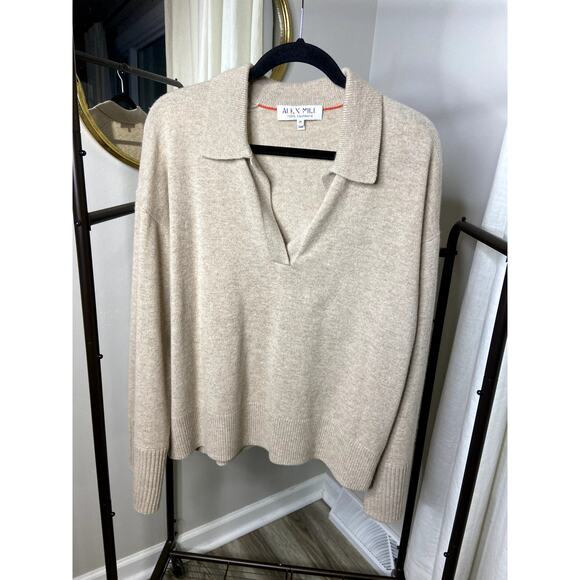Alex Mill Isa Polo Cashmere Sweater size M medium - Picture 2 of 5